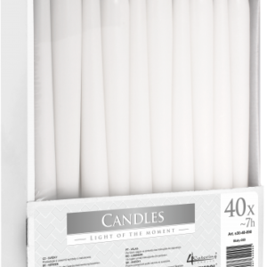 Конусна свещ бяла - комплект 40 бр