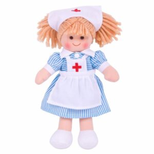 Bigjigs - Детска кукла - Медицинската сестра Нанси - 25 см