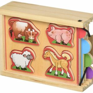 Melissa & Doug - Дървен комплект от четири мини пъзела с животни