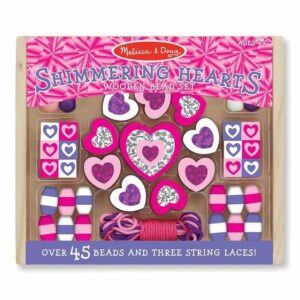 Melissa & Doug - Дървен комплект мъниста - Блестящи сърца
