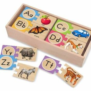 Melissa & Doug - Дървен самокоригиращ се пъзел - Английската азбука