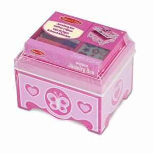 Melissa & Doug - Дървена кутия за бижута за декориране - Розова