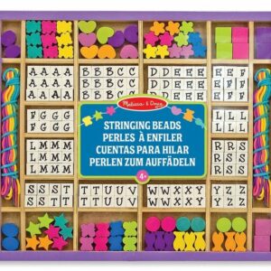Melissa & Doug - Комплект за нанизване с дървени мъниста и буквички