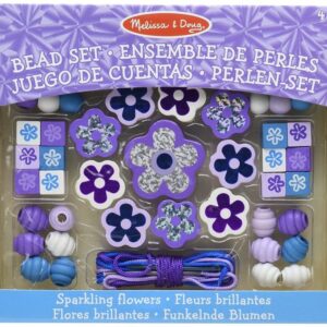 Melissa & Doug - Комплект за нанизване с дървени мъниста - Искрящи цветя