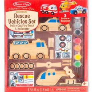 Melissa & Doug - Дървен комплект за сглобяване и декорация - Спасителен отряд