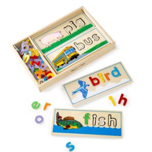 Melissa & Doug - Дървен образователен пъзел - Изписвай думи на английски език
