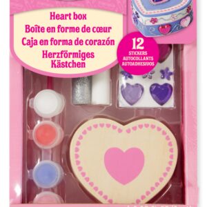 Melissa &  Doug - Творчески комплект - Декорирай дървена кутия за бижута - Сърце