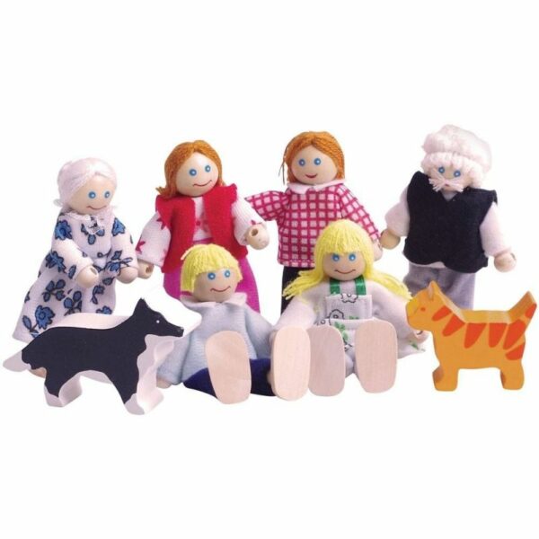Bigjigs - Комплект дървени кукли - Семейство