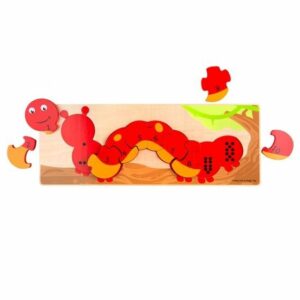 Bigjigs - Дървен математически пъзел - Гъсеница
