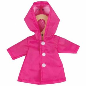 Bigjigs - Дреха за кукла 25 см - Розов дъждобран