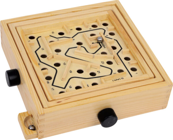 wooden maze with a ball