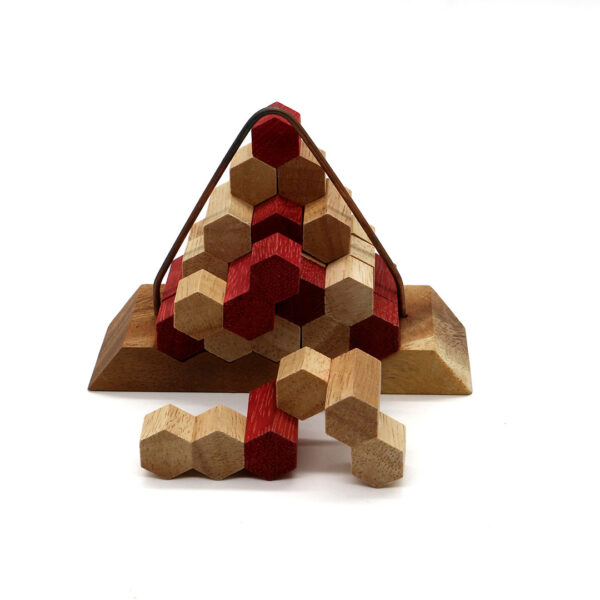 wooden puzzle pyramid beehive4