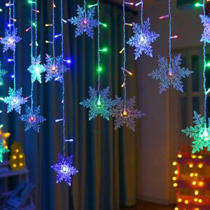 разноцветни Коледни LED снежинки
