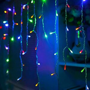 Многоцветна Коледна завеса с 182бр LED лампички